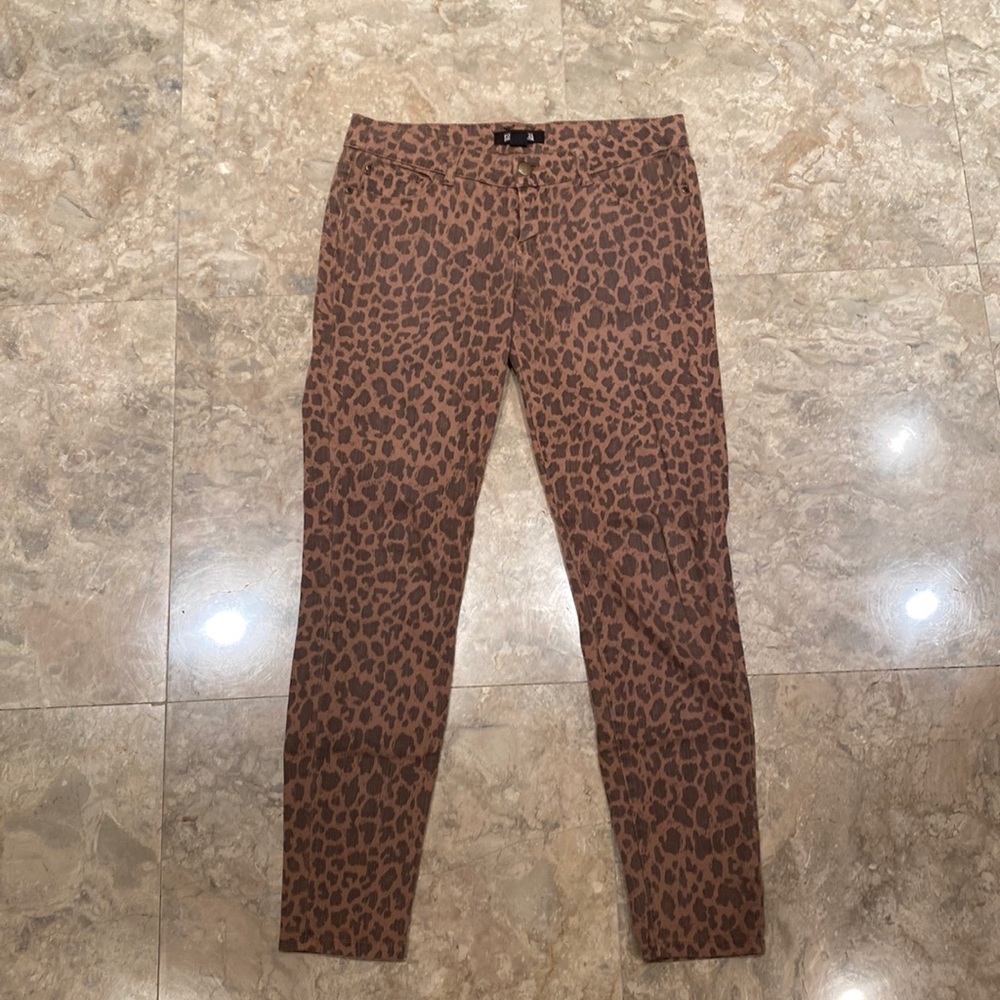 Forever 21 Premium Denim Animal Print boot cut jeans